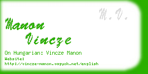 manon vincze business card